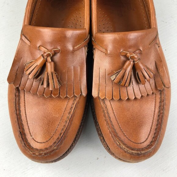 SAS Men\'s Size 8N Brown Leather Genuine Handsewn Kiltie Tassel Slip On Loafers main image 10